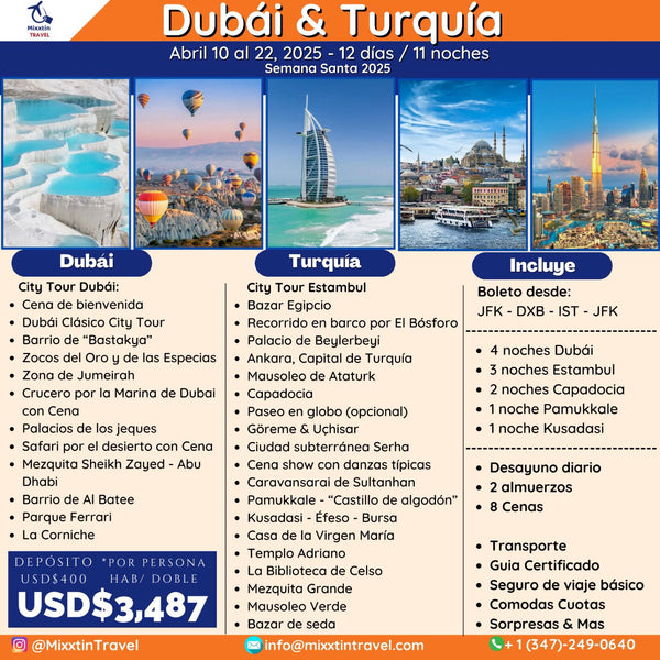 Dubai & Turquía | 12 días, 11 noches.