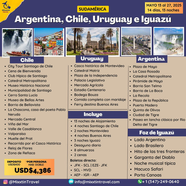 Argentina, Chile, Uruguay e Iguazú